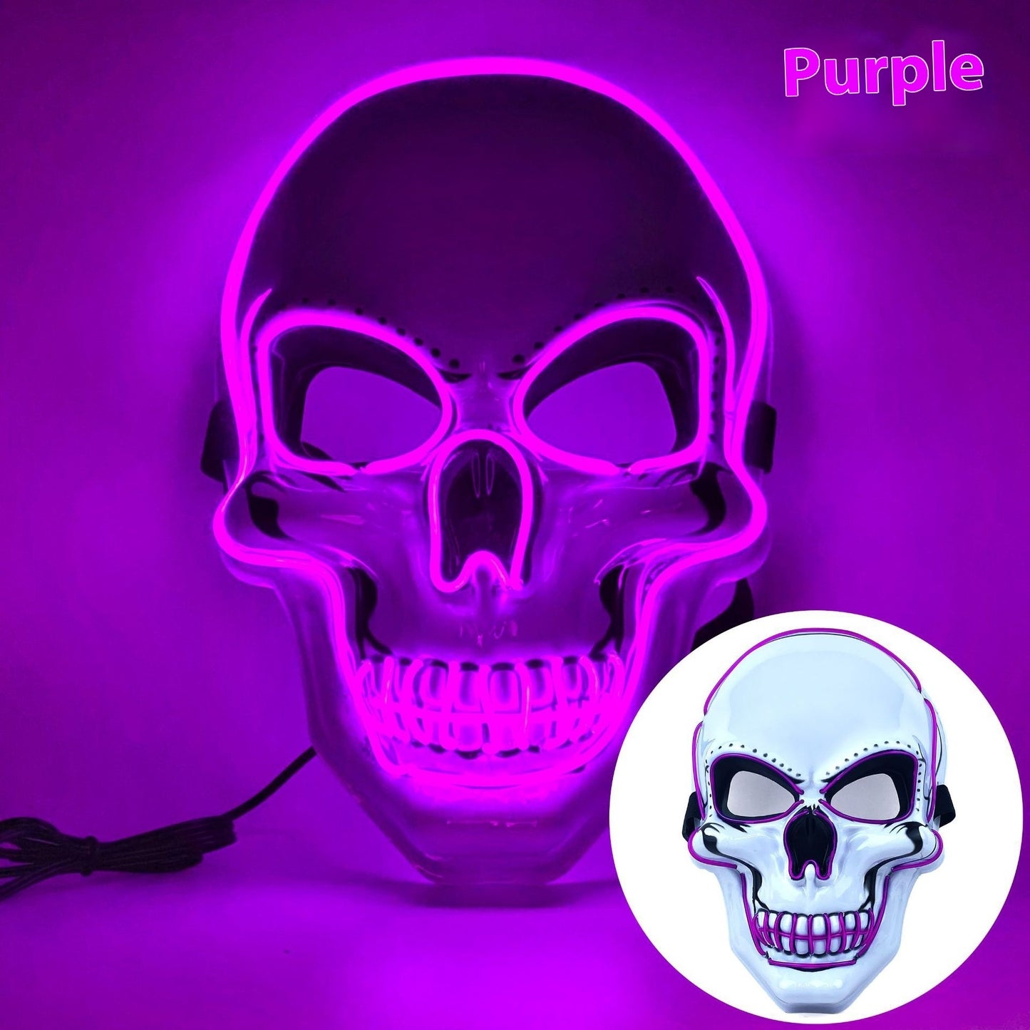 White Skull Mask Led Mask Luminous