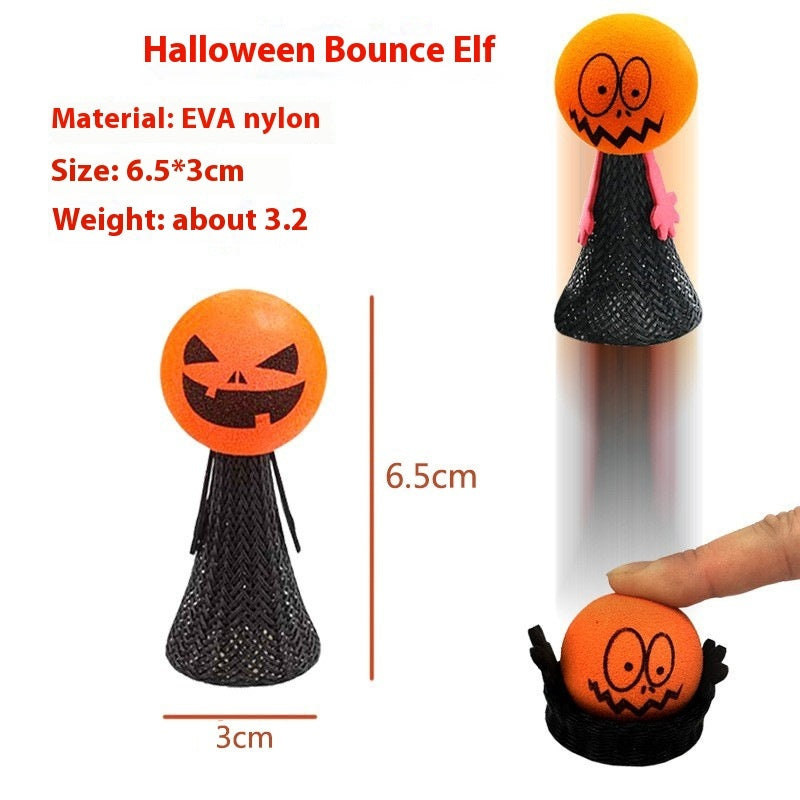 Halloween Pumpkin Head Bouncing Doll Finger Puppets