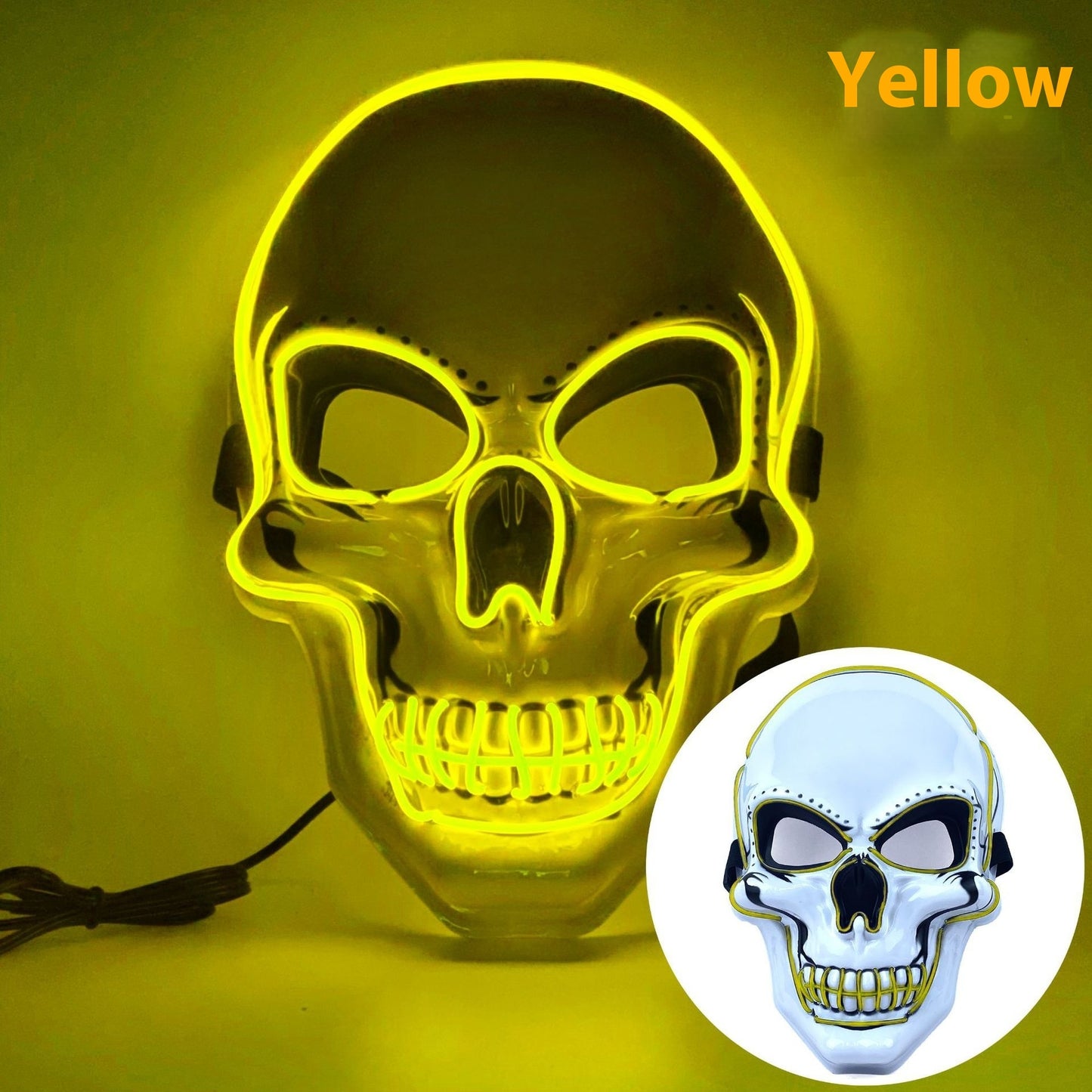 White Skull Mask Led Mask Luminous