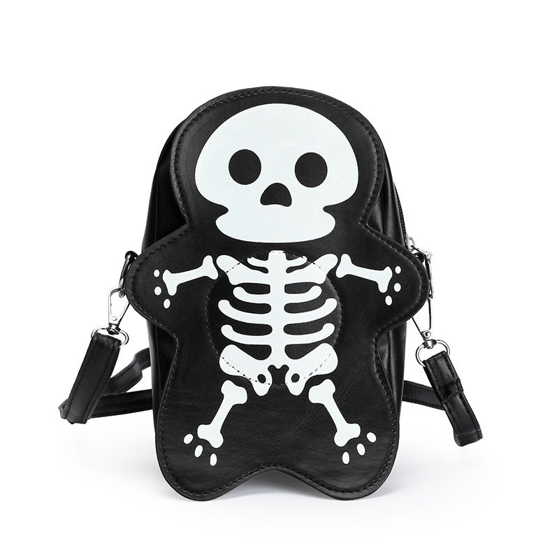 Halloween Skull Shoulder Bag Girls Fashion Funny Cute Messenger Crossbody Bags Women Small Phone Bag