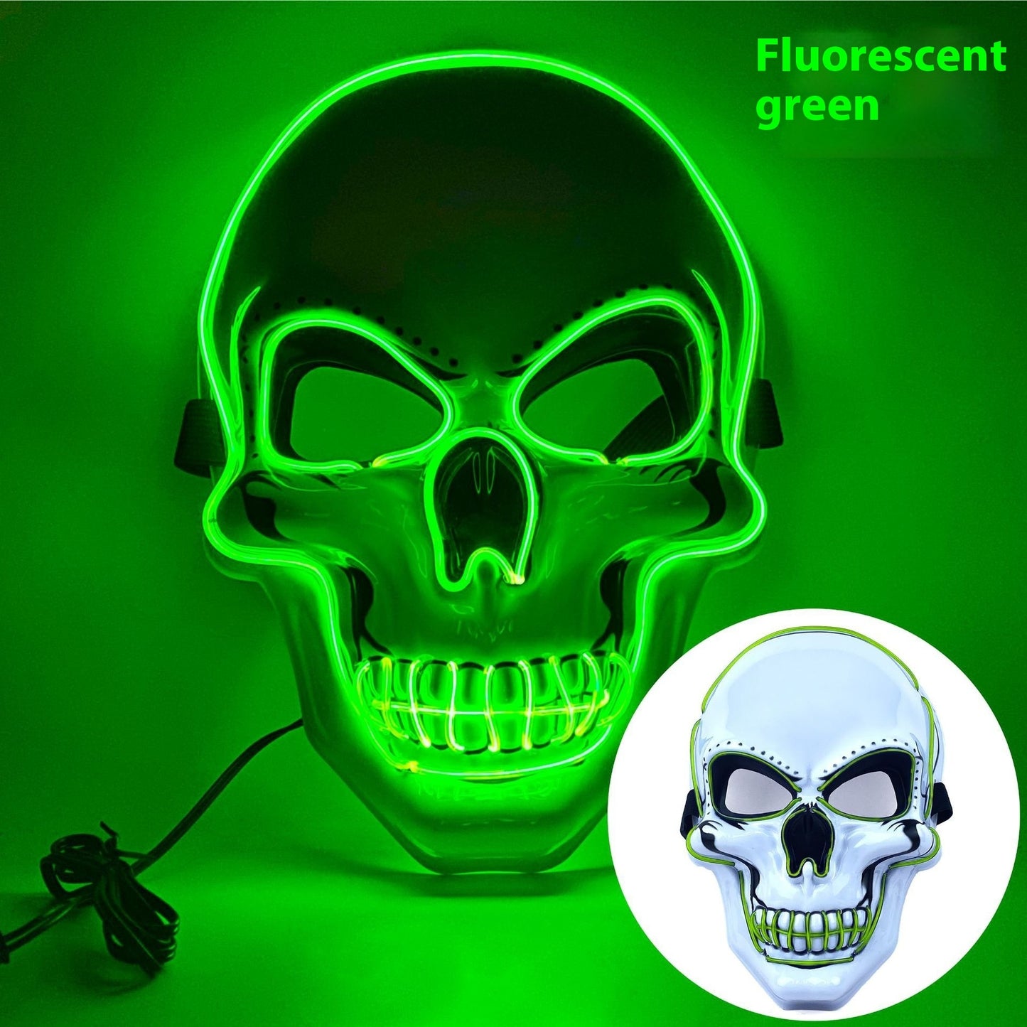 White Skull Mask Led Mask Luminous