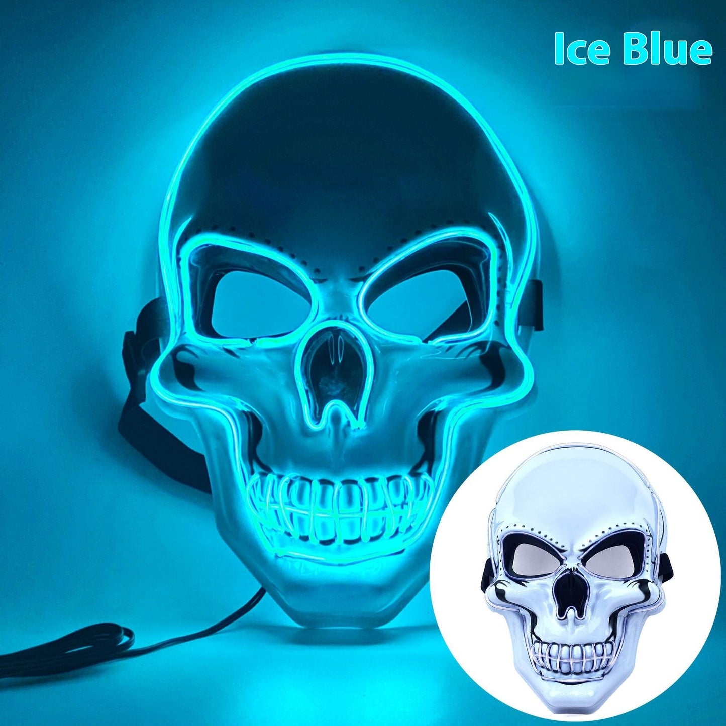 White Skull Mask Led Mask Luminous