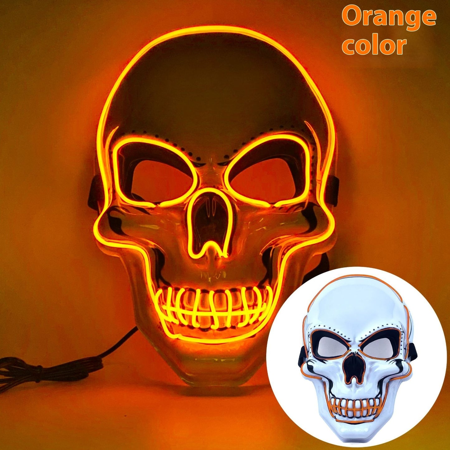 White Skull Mask Led Mask Luminous