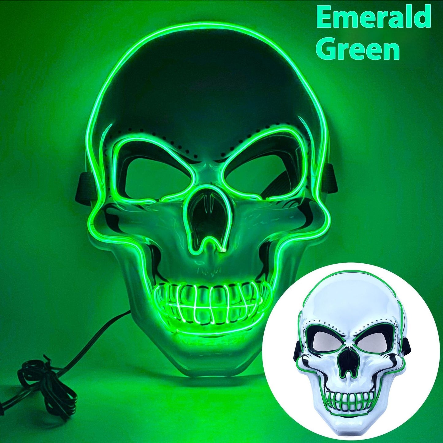 White Skull Mask Led Mask Luminous