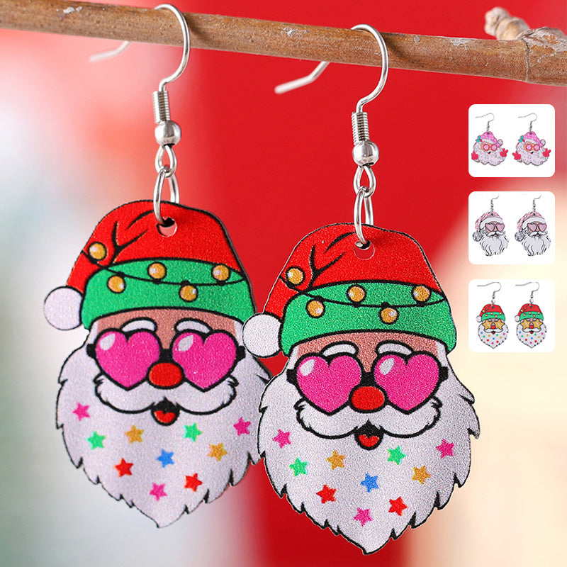 Funny Santa Claus Earrings Christmas Pendant Earrings Gift