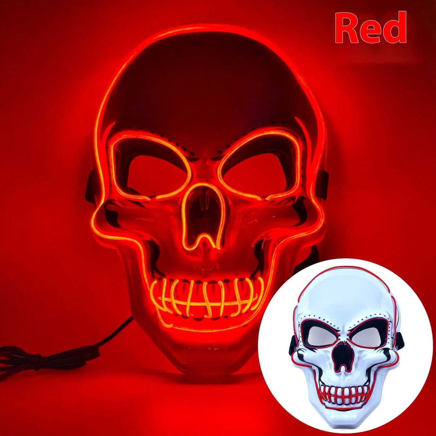 White Skull Mask Led Mask Luminous