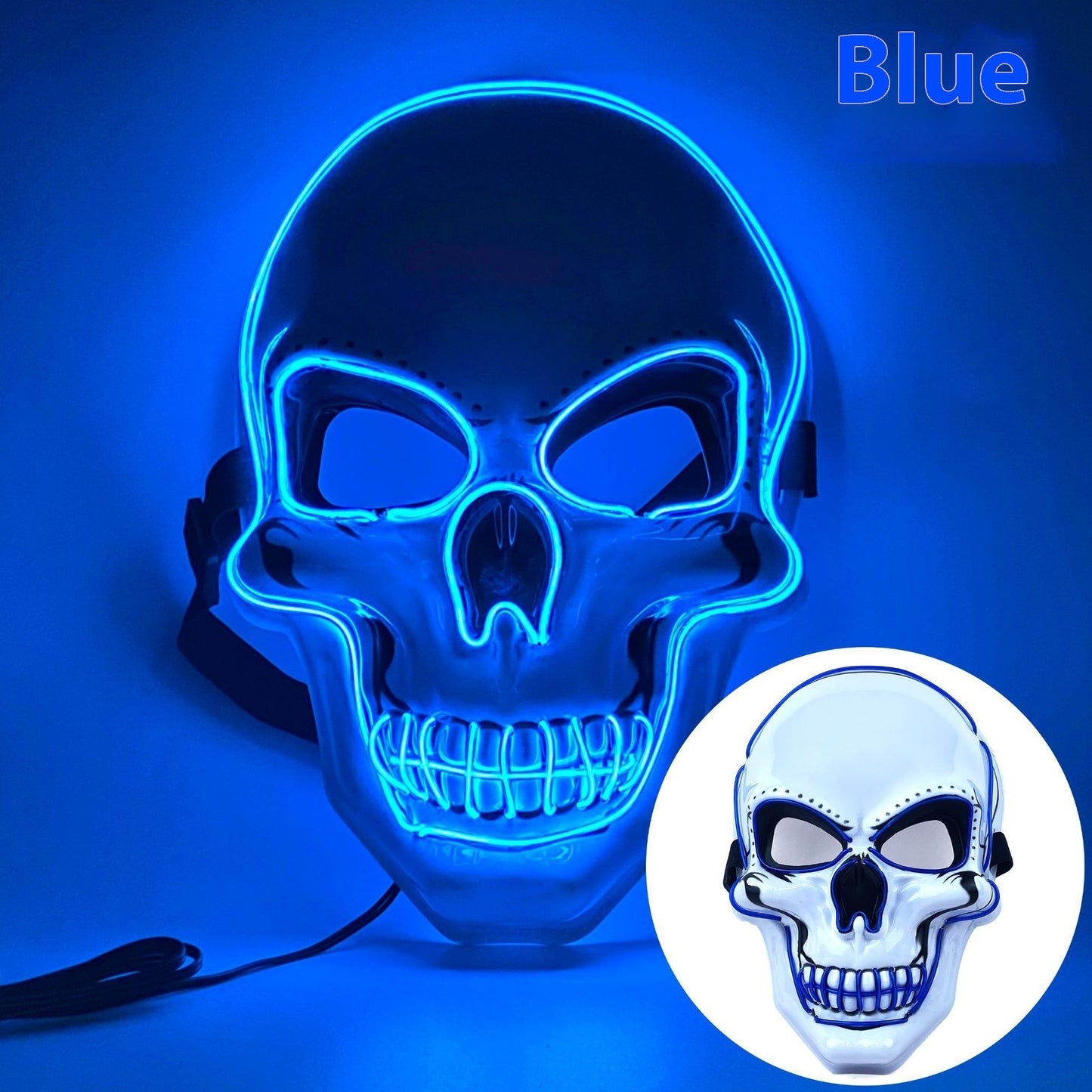 White Skull Mask Led Mask Luminous